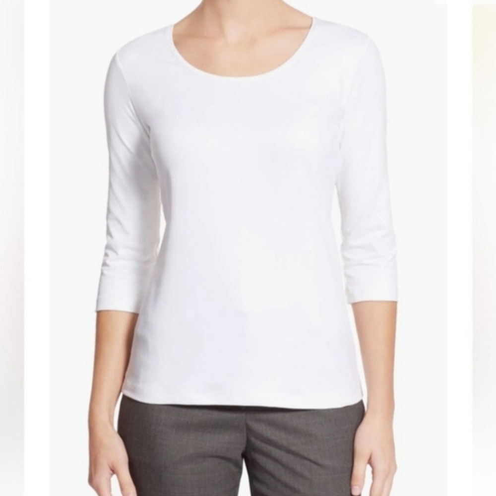 Hugo Boss Vanilla Scoop Neck 3/4 Sleeve Top